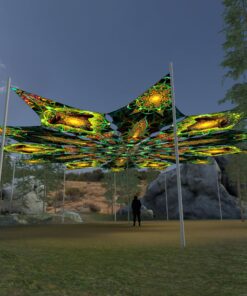 Star and Adept - 12 Petals Canopy Set - UV-Reactive Flurescent Ceiling Decoration - 3D-Preview