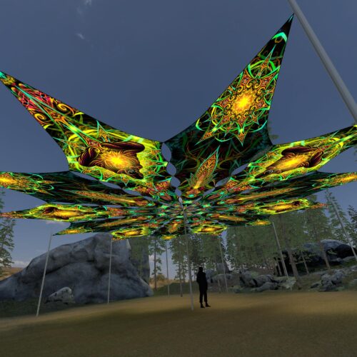 Star and Adept - 12 Petals Canopy Set - UV-Reactive Flurescent Ceiling Decoration - 3D-Preview