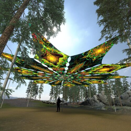 Star and Adept - 12 Petals Canopy Set - UV-Reactive Flurescent Ceiling Decoration - 3D-Preview