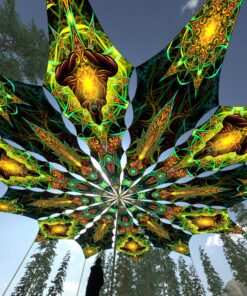 Star and Adept - 12 Petals Canopy Set - UV-Reactive Flurescent Ceiling Decoration - 3D-Preview