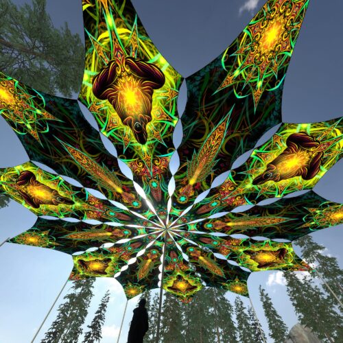 Star and Adept - 12 Petals Canopy Set - UV-Reactive Flurescent Ceiling Decoration - 3D-Preview