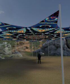 Blip-Blop - 12 Petals Canopy Set - UV-Reactive Flurescent Ceiling Decoration - 3D-Preview