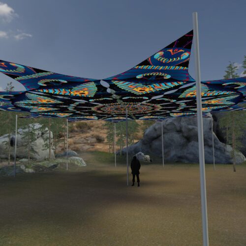 Blip-Blop - 12 Petals Canopy Set - UV-Reactive Flurescent Ceiling Decoration - 3D-Preview