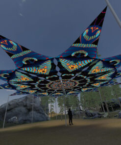 Blip-Blop - 12 Petals Canopy Set - UV-Reactive Flurescent Ceiling Decoration - 3D-Preview