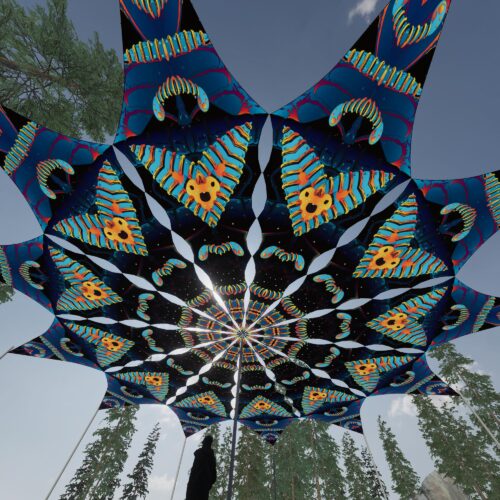 Blip-Blop - 12 Petals Canopy Set - UV-Reactive Flurescent Ceiling Decoration - 3D-Preview