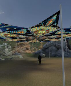 Blip-Blop and Radiance - 12 Petals Canopy Set - UV-Reactive Flurescent Ceiling Decoration - 3D-Preview