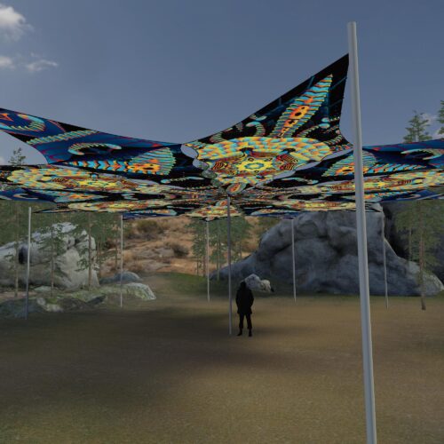 Blip-Blop and Radiance - 12 Petals Canopy Set - UV-Reactive Flurescent Ceiling Decoration - 3D-Preview