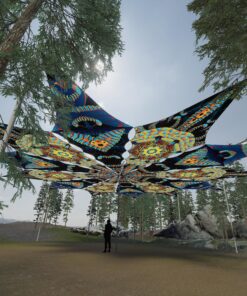 Blip-Blop and Radiance - 12 Petals Canopy Set - UV-Reactive Flurescent Ceiling Decoration - 3D-Preview