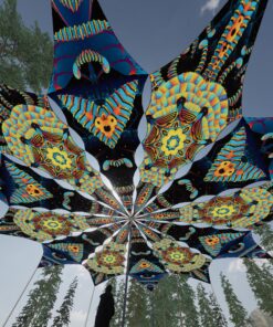 Blip-Blop and Radiance - 12 Petals Canopy Set - UV-Reactive Flurescent Ceiling Decoration - 3D-Preview