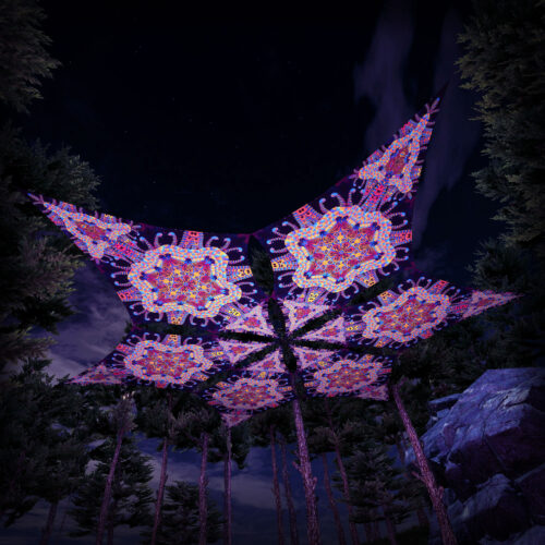 VN-DM03 - 6 Diamonds Canopy Set - UV-Reactive Flurescent Ceiling Decoration - 3D-Preview