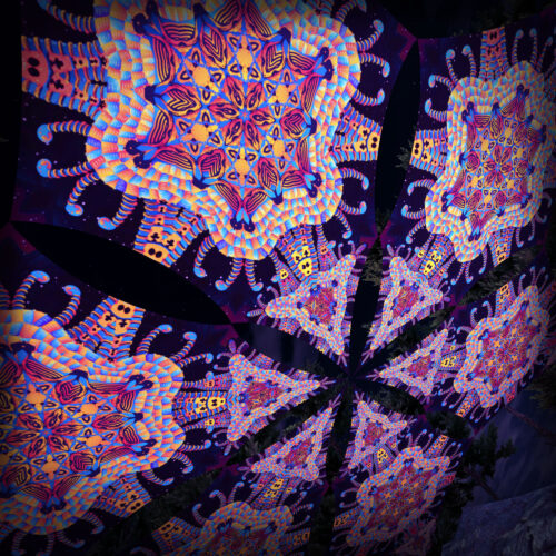VN-DM03 - 6 Diamonds Canopy Set - UV-Reactive Flurescent Ceiling Decoration - 3D-Preview