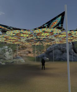 Radiance - 12 Petals Canopy Set - UV-Reactive Flurescent Ceiling Decoration - 3D-Preview