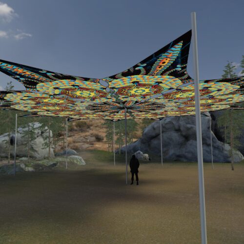 Radiance - 12 Petals Canopy Set - UV-Reactive Flurescent Ceiling Decoration - 3D-Preview