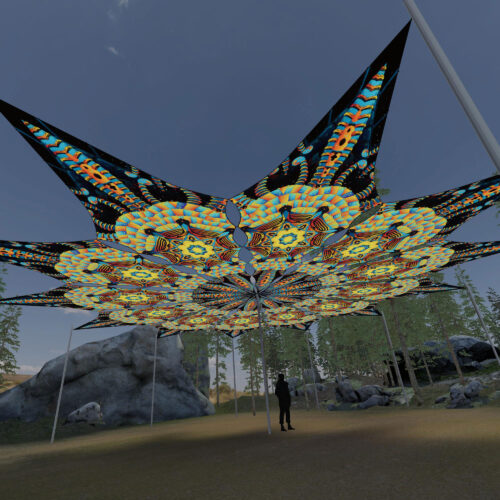 Radiance - 12 Petals Canopy Set - UV-Reactive Flurescent Ceiling Decoration - 3D-Preview