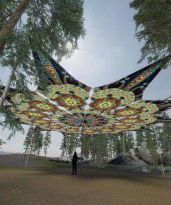 Radiance - 12 Petals Canopy Set - UV-Reactive Flurescent Ceiling Decoration - 3D-Preview