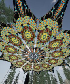 Radiance - 12 Petals Canopy Set - UV-Reactive Flurescent Ceiling Decoration - 3D-Preview