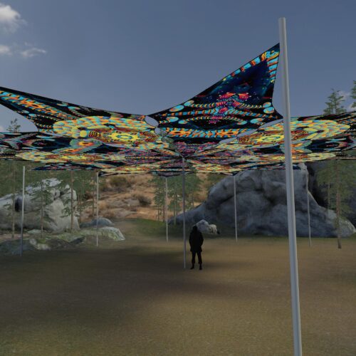 Radiance and Spine - 12 Petals Canopy Set - UV-Reactive Flurescent Ceiling Decoration - 3D-Preview