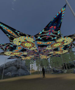 Radiance and Spine - 12 Petals Canopy Set - UV-Reactive Flurescent Ceiling Decoration - 3D-Preview