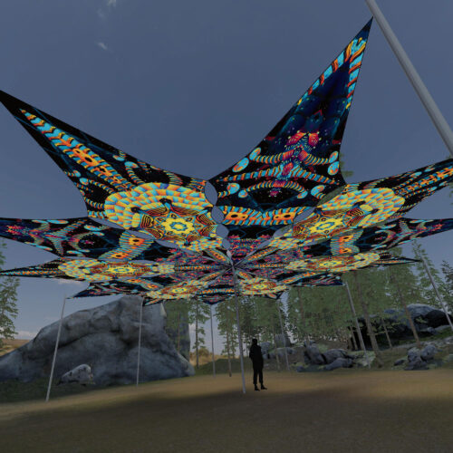 Radiance and Spine - 12 Petals Canopy Set - UV-Reactive Flurescent Ceiling Decoration - 3D-Preview