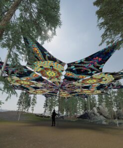 Radiance and Spine - 12 Petals Canopy Set - UV-Reactive Flurescent Ceiling Decoration - 3D-Preview