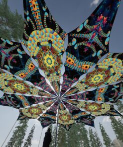 Radiance and Spine - 12 Petals Canopy Set - UV-Reactive Flurescent Ceiling Decoration - 3D-Preview