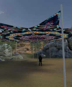 Spine - 12 Petals Canopy Set - UV-Reactive Flurescent Ceiling Decoration - 3D-Preview