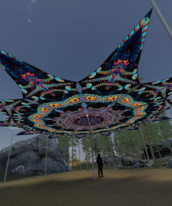 Spine - 12 Petals Canopy Set - UV-Reactive Flurescent Ceiling Decoration - 3D-Preview