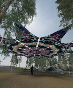 Spine - 12 Petals Canopy Set - UV-Reactive Flurescent Ceiling Decoration - 3D-Preview