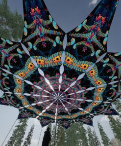 Spine - 12 Petals Canopy Set - UV-Reactive Flurescent Ceiling Decoration - 3D-Preview