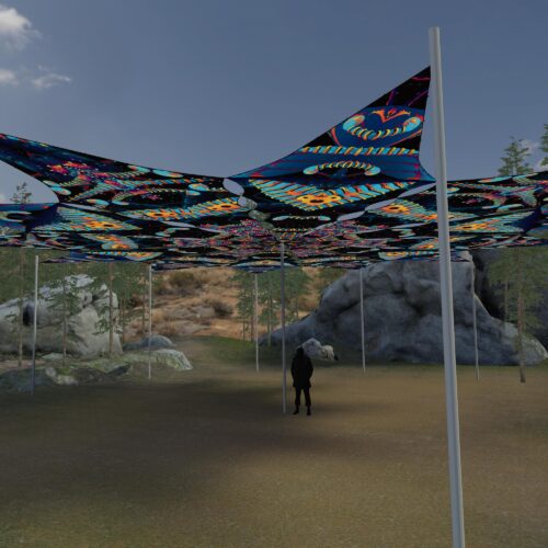 Spine and Blip-Blop - 12 Petals Canopy Set - UV-Reactive Flurescent Ceiling Decoration - 3D-Preview