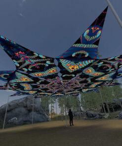 Spine and Blip-Blop - 12 Petals Canopy Set - UV-Reactive Flurescent Ceiling Decoration - 3D-Preview