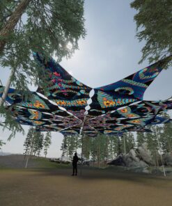 Spine and Blip-Blop - 12 Petals Canopy Set - UV-Reactive Flurescent Ceiling Decoration - 3D-Preview