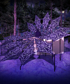 Black Dragons - 12 Petals DJ-Stage Setup - Black&White Ceiling Decoration - 3D-Preview