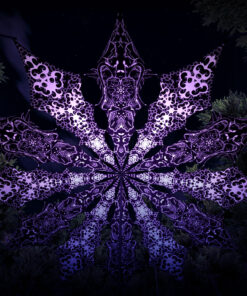 Black Dragons and Chilly Night - 12 Petals Canopy Set - Black&White Ceiling Decoration - 3D-Preview