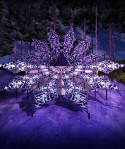 Black Dragons and Chilly Night - 12 Petals DJ-Stage Setup - Black&White Ceiling Decoration - 3D-Preview