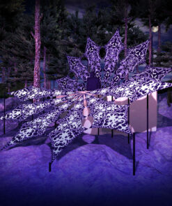 Black Dragons and Chilly Night - 12 Petals DJ-Stage Setup - Black&White Ceiling Decoration - 3D-Preview