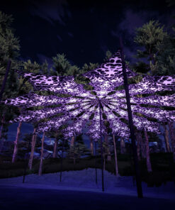 Chilly Night - 12 Petals Canopy Set - Black&White Ceiling Decoration - 3D-Preview