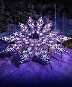 Chilly Night - 12 Petals DJ-Stage Setup - Black&White Ceiling Decoration - 3D-Preview