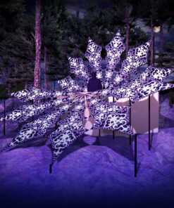 Chilly Night - 12 Petals DJ-Stage Setup - Black&White Ceiling Decoration - 3D-Preview