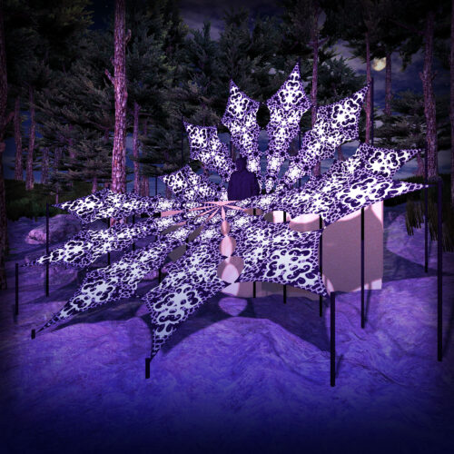 Chilly Night - 12 Petals DJ-Stage Setup - Black&White Ceiling Decoration - 3D-Preview