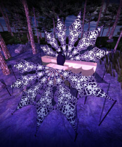 Chilly Night - 12 Petals DJ-Stage Setup - Black&White Ceiling Decoration - 3D-Preview