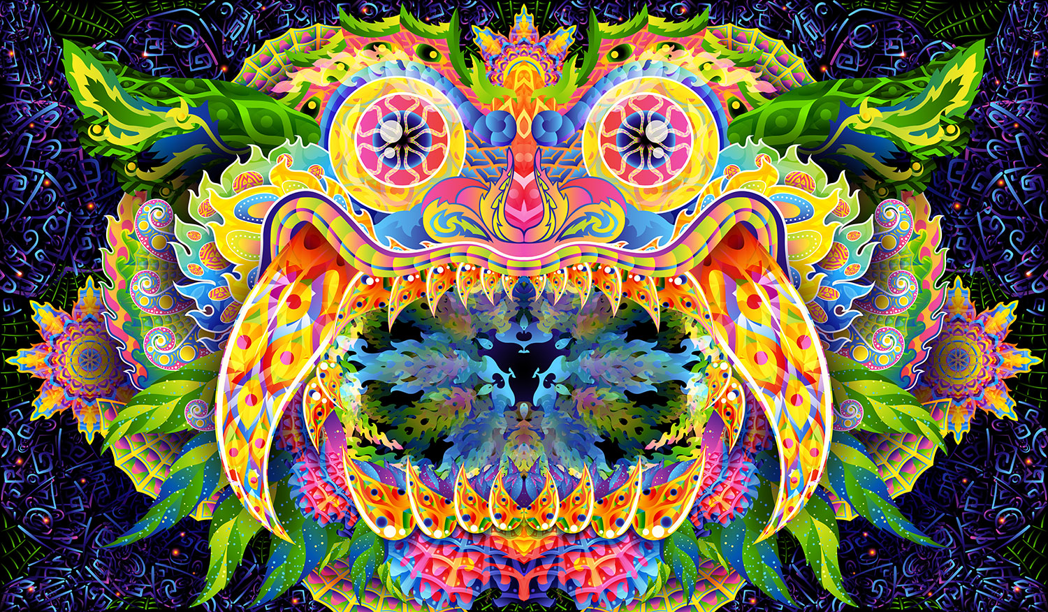 Barong - Psychedelic Art by Andrei Verner
