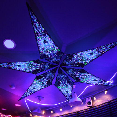 Blue Adept - 6 Petals Canopy Set - UV-Reactive Flurescent Ceiling Decoration - UV-Light