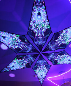 Blue Adept - 6 Petals Canopy Set - UV-Reactive Flurescent Ceiling Decoration - UV-Light