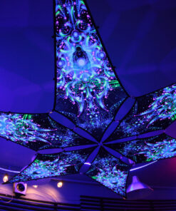 Blue Adept - 6 Petals Canopy Set - UV-Reactive Flurescent Ceiling Decoration - UV-Light