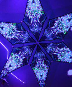 Blue Adept - 6 Petals Canopy Set - UV-Reactive Flurescent Ceiling Decoration - UV-Light