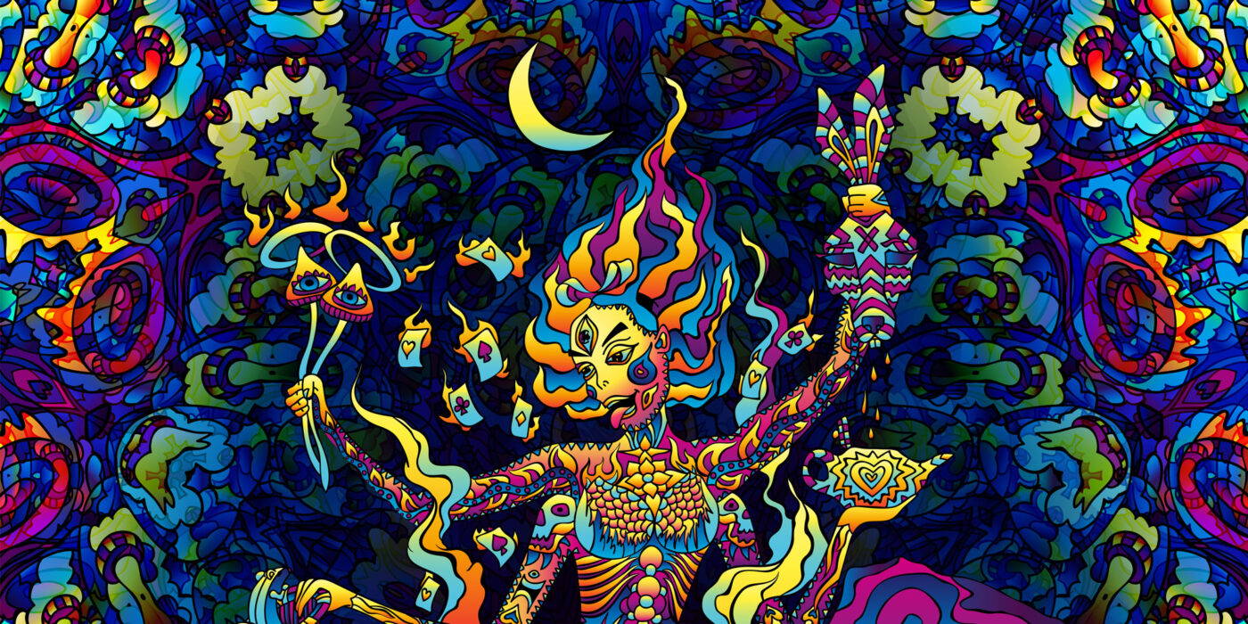 Kali in Acidland - Psychedelic Art by Andrei Verner