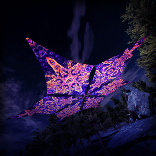 AB-DM01 and AB-DM02 - 6 Diamonds Canopy Set - UV-Reactive Flurescent Ceiling Decoration - 3D-Preview