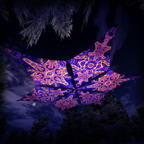 AB-DM01 and AB-DM02 - 6 Diamonds Canopy Set - UV-Reactive Flurescent Ceiling Decoration - 3D-Preview