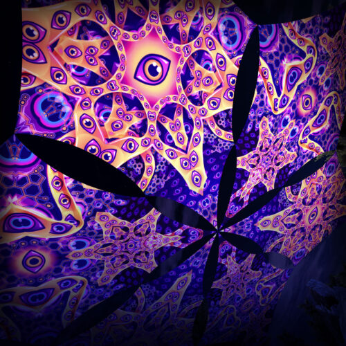 AB-DM01 and AB-DM02 - 6 Diamonds Canopy Set - UV-Reactive Flurescent Ceiling Decoration - 3D-Preview